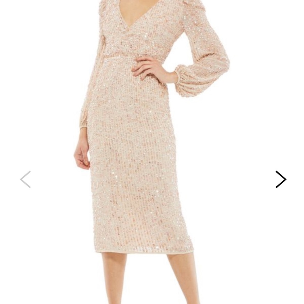 Mac Dugal puff sleeve sequin dress-NWT